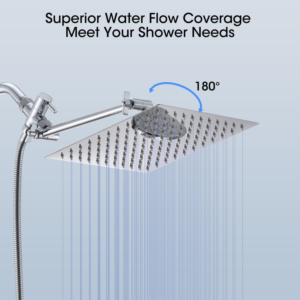 Completed Shower System with Rough-in Valve and Handheld Shower, Chrome, 10"