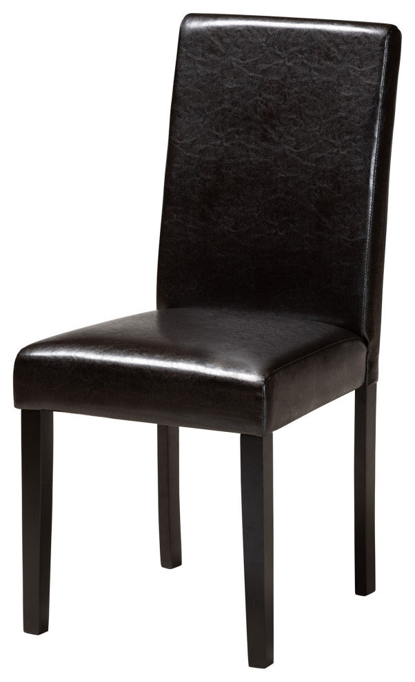 Minnie Espresso Brown Faux Leather Dining Set, 5-Piece