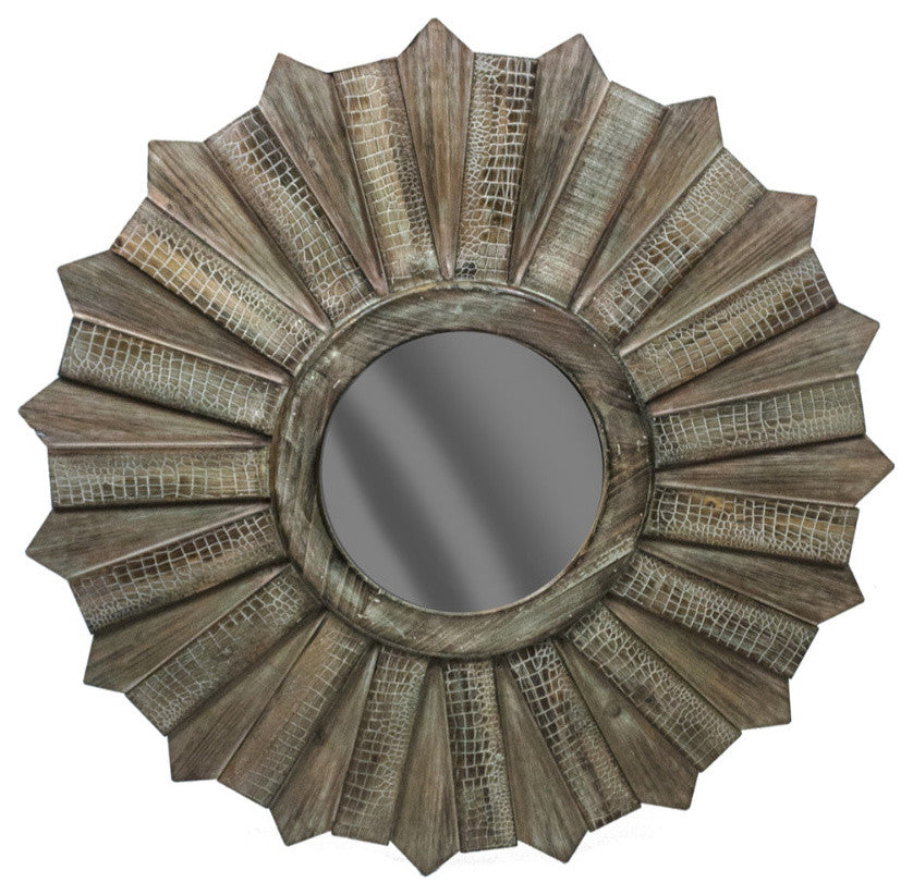 Well-Designed Wood Mirror ,Brown