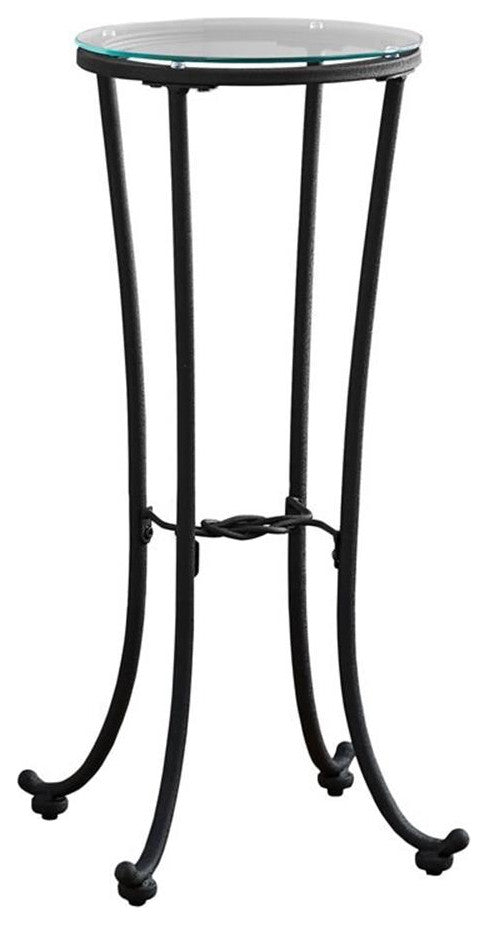 Accent Table Side End Plant Stand Round Living Room Bedroom Metal Black
