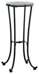 Accent Table Side End Plant Stand Round Living Room Bedroom Metal Black