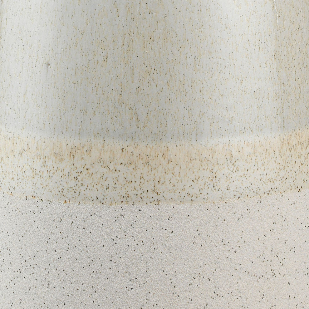 Alice Table Lamp, Cream and Light Blue Ceramic With Drum Shade, White Linen