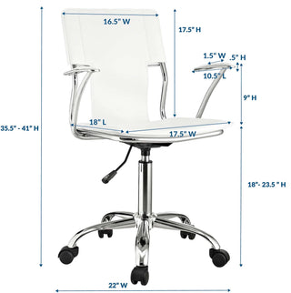 Trafico Leatherette Office Chair by Zuo, White