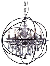 Elegant Lighting Geneva 32" 6 Light Royal Crystal Pendant Lamp