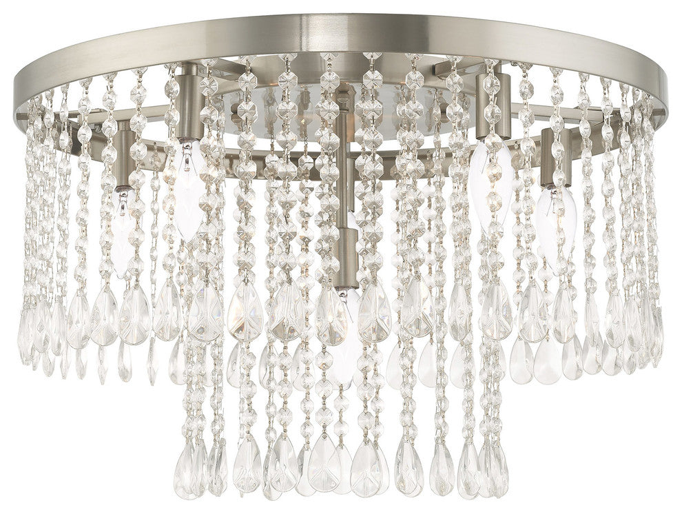 Livex Lighting Brushed Nickel 5 + 1-Light Ceiling Mount