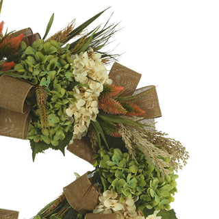 26" Hydrangea and Thistle Fall Wreath