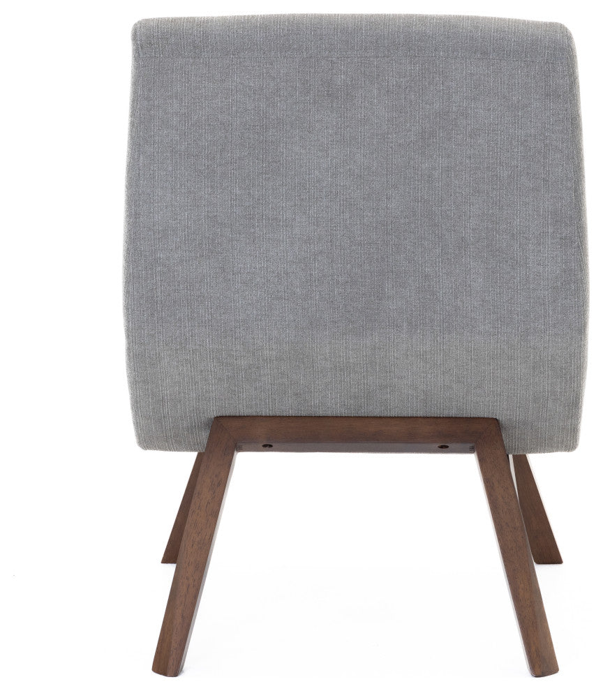 Modrest Whitney Modern Charcoal and Walnut Accent Chair and Ottoman