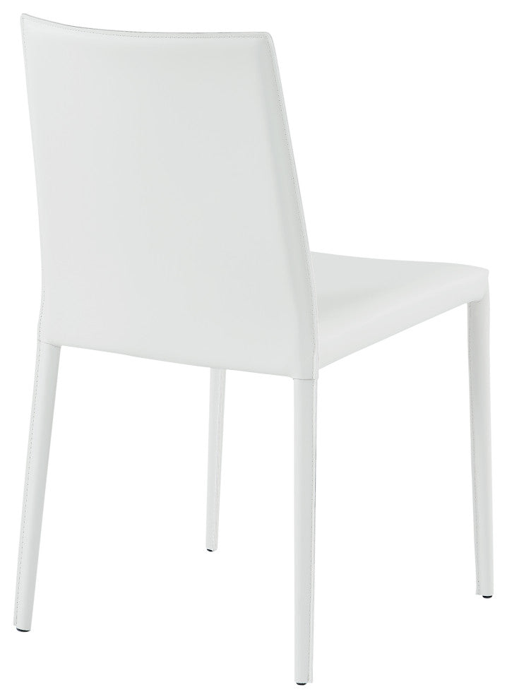 Elite Living Prima, Set of 2, Mid-Century Modern Dining Chair, White