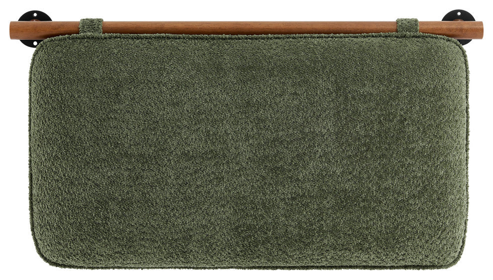 Anela Wall-Mounted Chenille Upholstered Twin Headboard, Sage Walnut