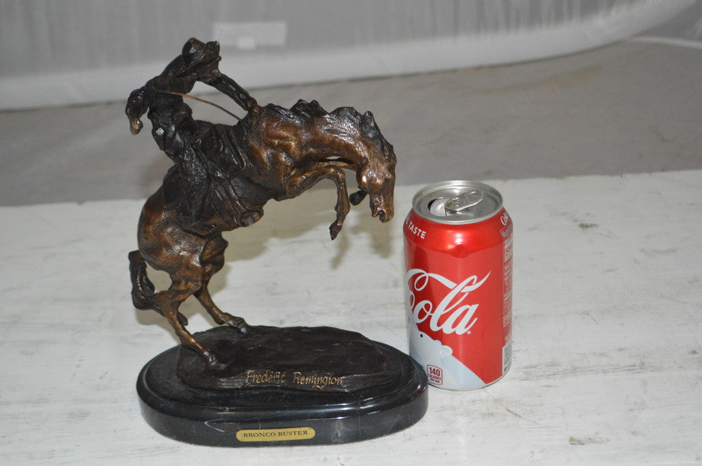 Bronco Buster by Remington Bronze Statue -  3" x 7" x 10"H.