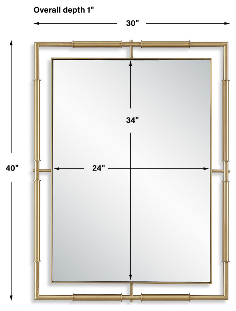 Uttermost It's All Connected Rectangle Brass Mirror
