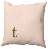 16"x16" Modern Monogram Decorative Throw Pillow, Olive