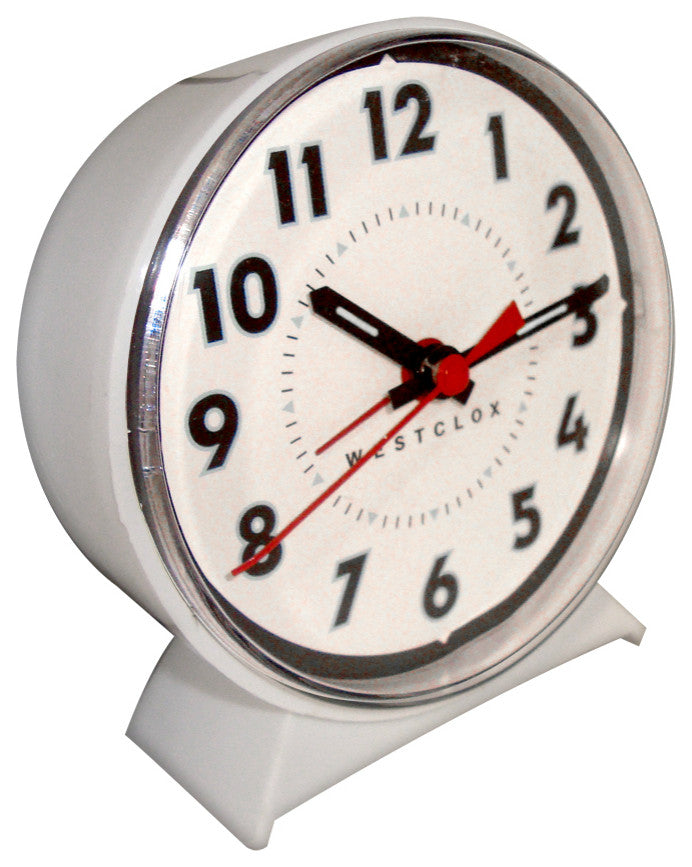 Westclox 15550 Keno Loud Bell Alarm Clock, White