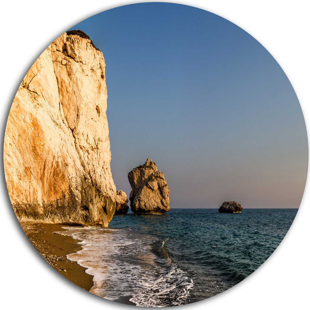 Petra Tou Romiou Or Aphrodite'S Rock, Seascape Round Wall Art, 11"