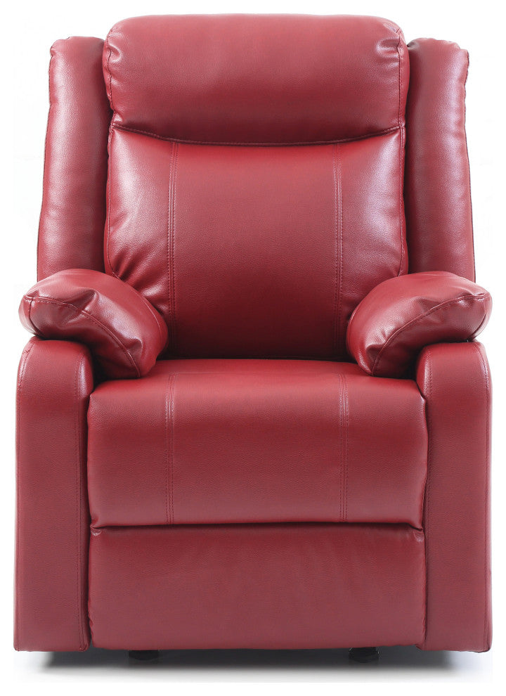 Osino Faux Leather Rocker Recliner, Red