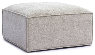 Mindy Chenille Basketweave Ottoman, Taupe