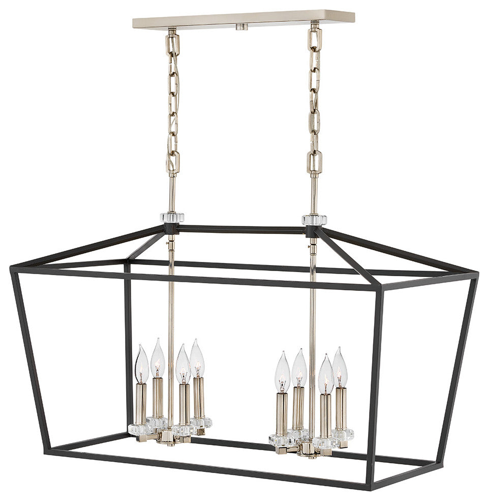 Hinkley Lighting 8-Light Stinson Linear Chandelier, Black