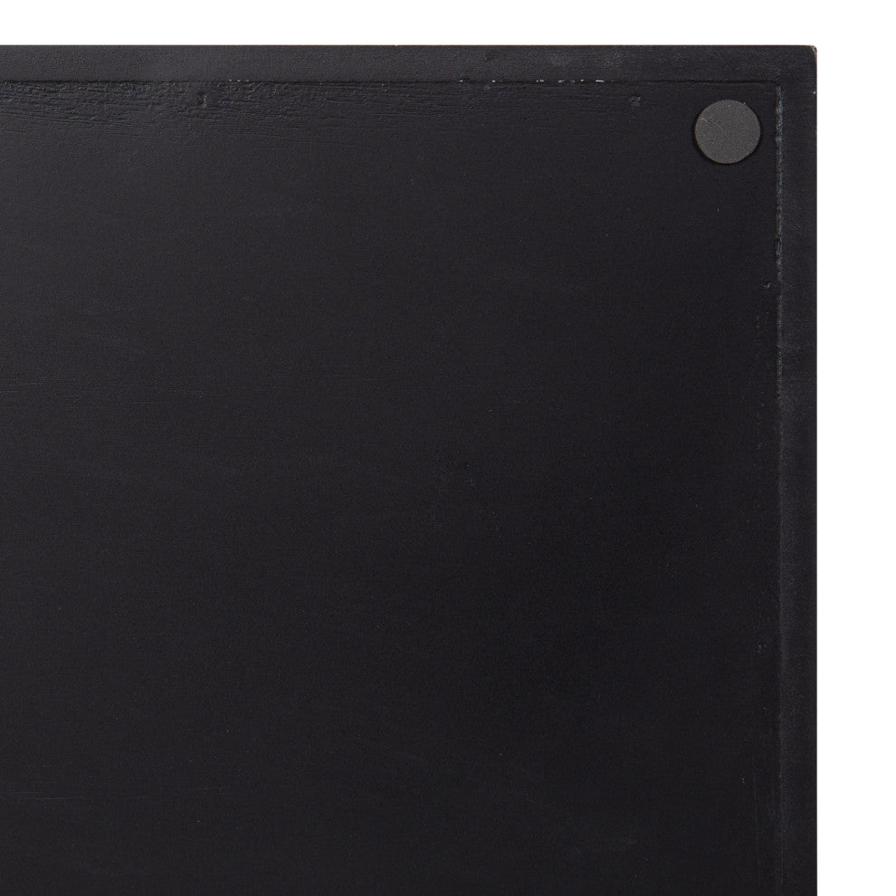 Lipton Decorative Wood Tray with Metal Handles, Black/Mirror