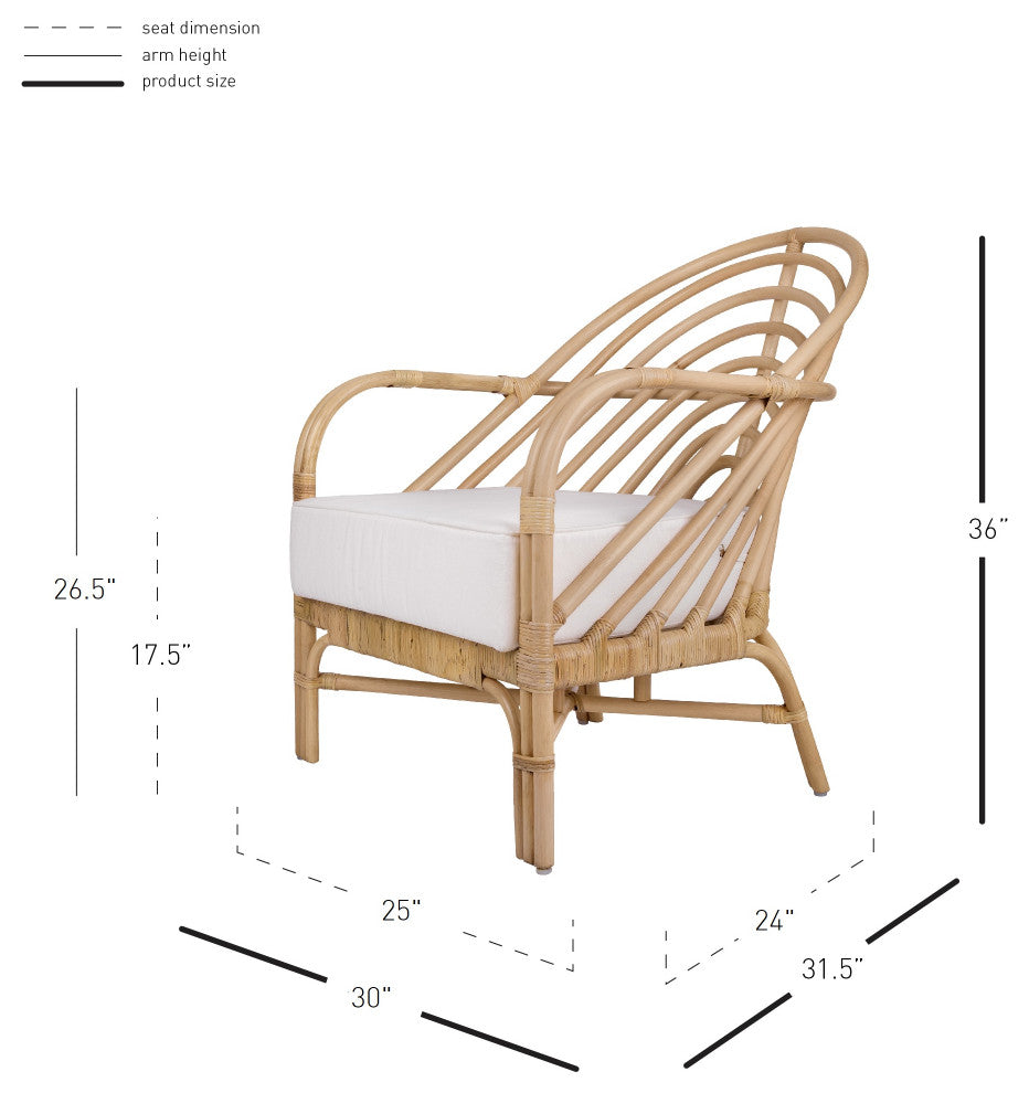 Lana Rattan Accent Arm Chair