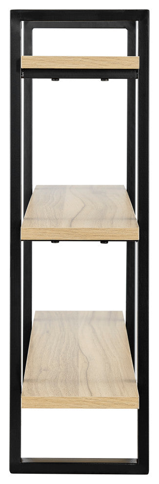 Danya B. Rio Three Tier Modular Floating Bracket Wall Shelf Chestnut