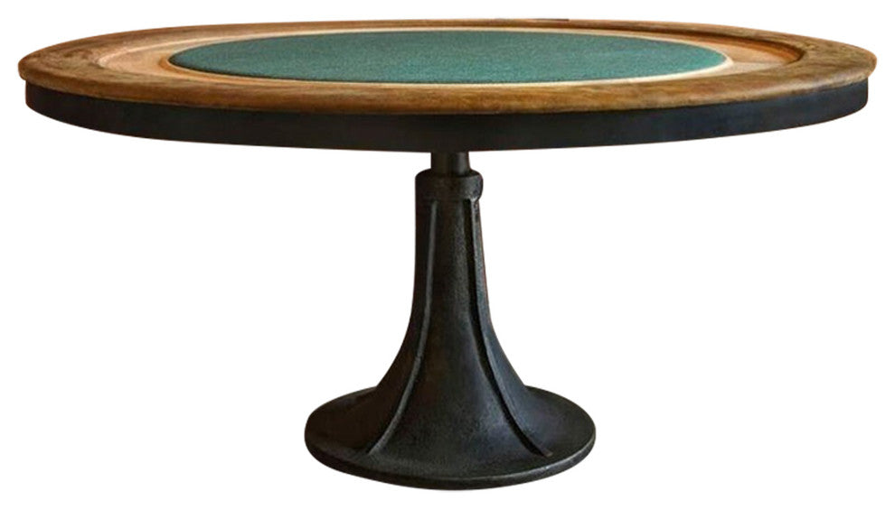 District Eight Poker Game Table in Solid French Oak by Nuevo