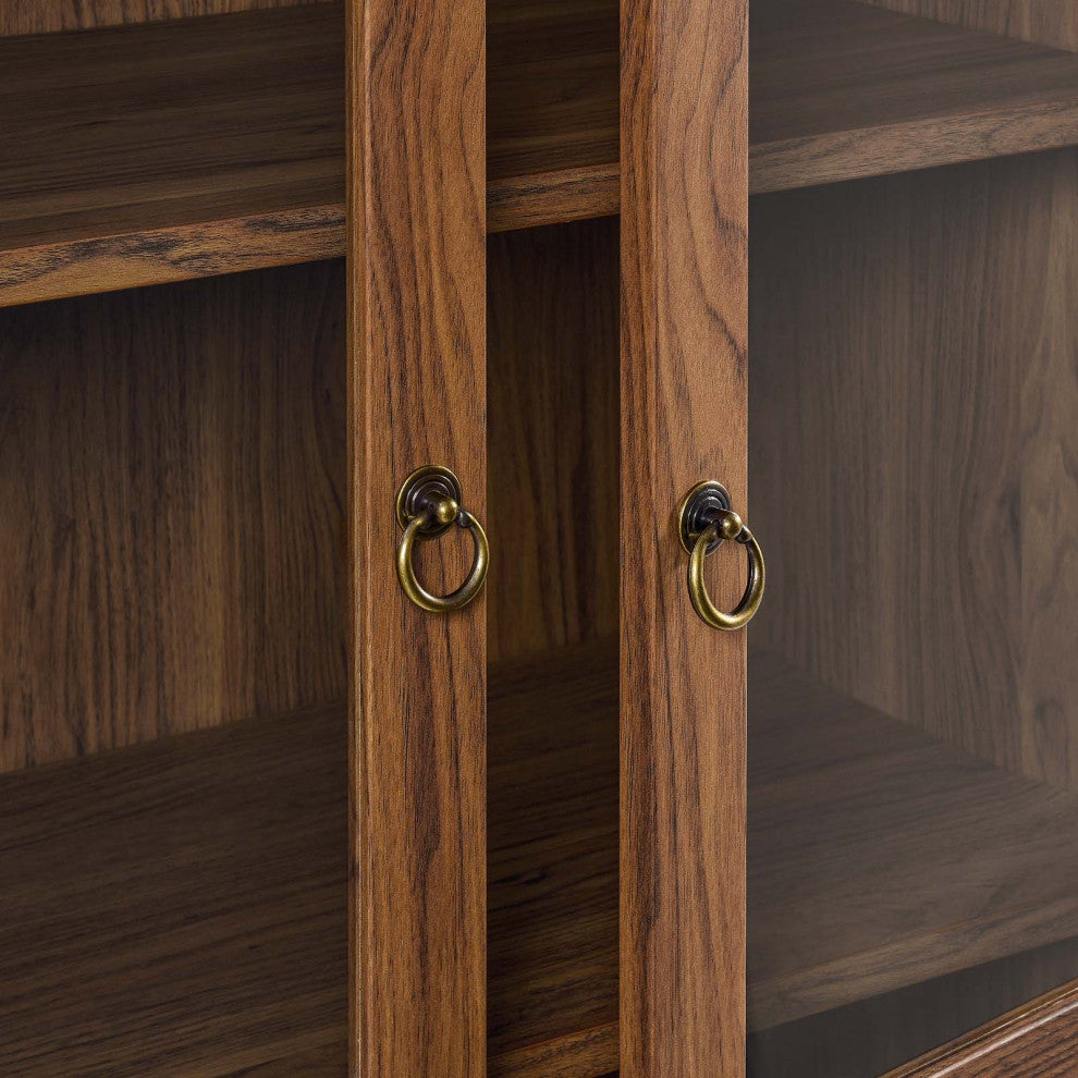 Tessa Tall Storage Display Cabinet - Walnut