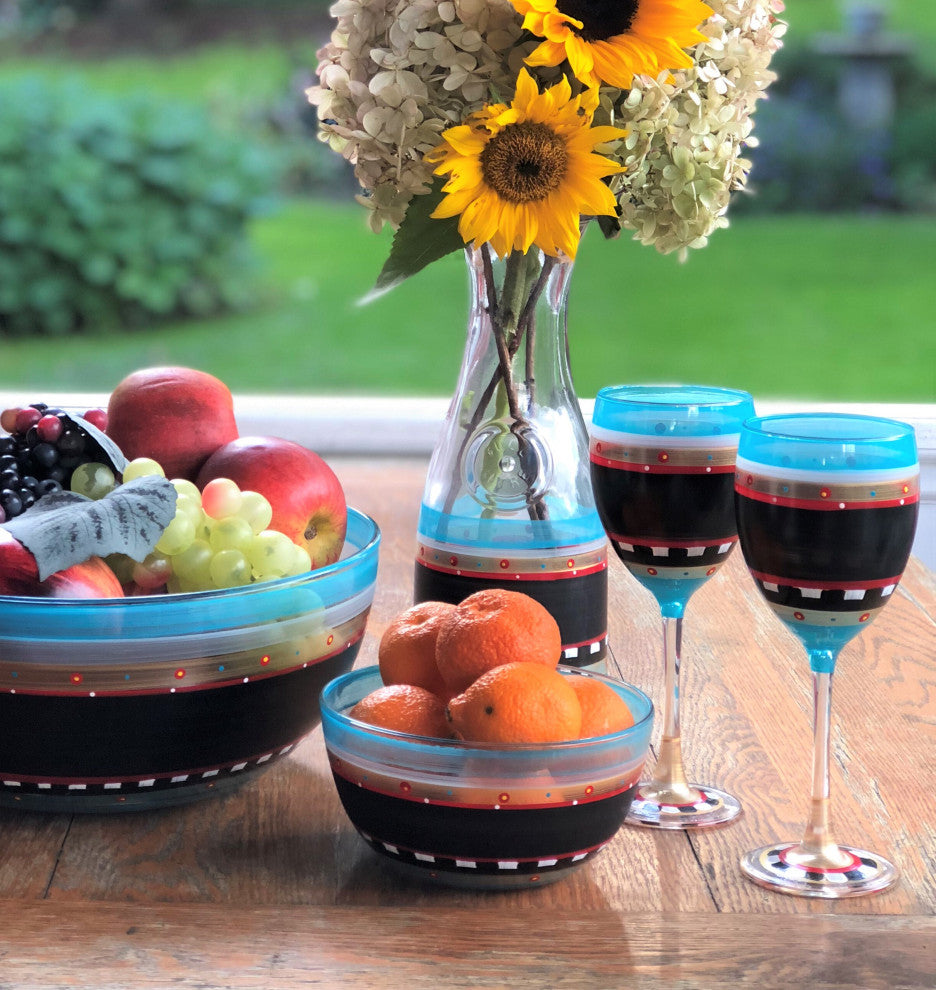 Mosaic Chalk Wine Glasses, Set of 2