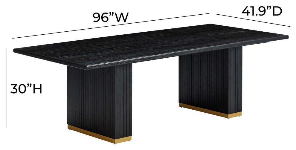 Chelsea Rectangular Dining Table, Black Oak