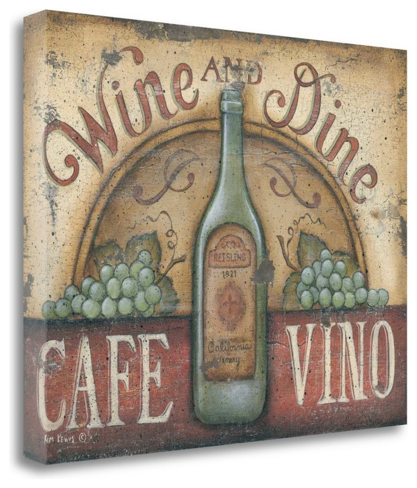 "Wine And Dine" By Kim Lewis, Giclee Print on Gallery Wrap Canvas, Ready to Hang