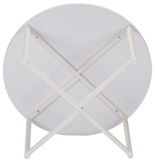 Jamestown Round Coffee Table Scandinavian White and White Metal