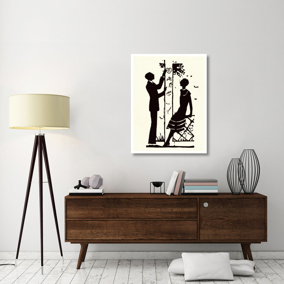 "Suitor Pulls a Heart From a Trellis" Paper Print by Maxfield Parrish, 32"x42"