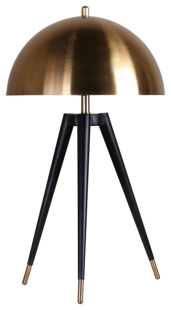 Black Frame With Gold Metal Shade and Hardware Table Lamp