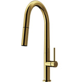 VIGO Greenwich 18" H Single Handle Pull-Down Sprayer Kitchen Faucet, Matte Brushed Gold, No Sensor, Without Extras