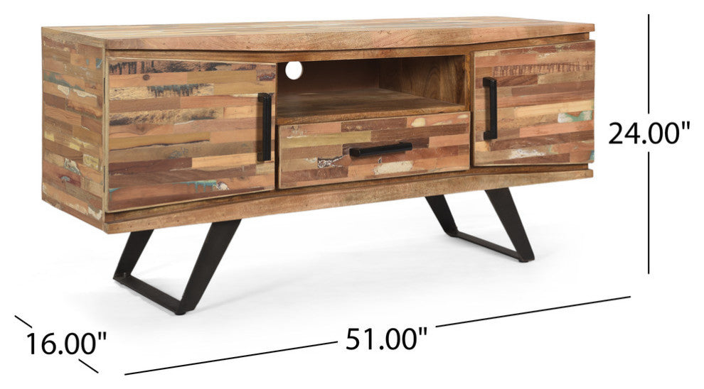 Dorset Handcrafted Boho Reclaimed Wood TV Stand