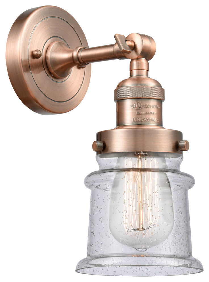 Small Canton 1-Light Sconce, Antique Copper, Seedy