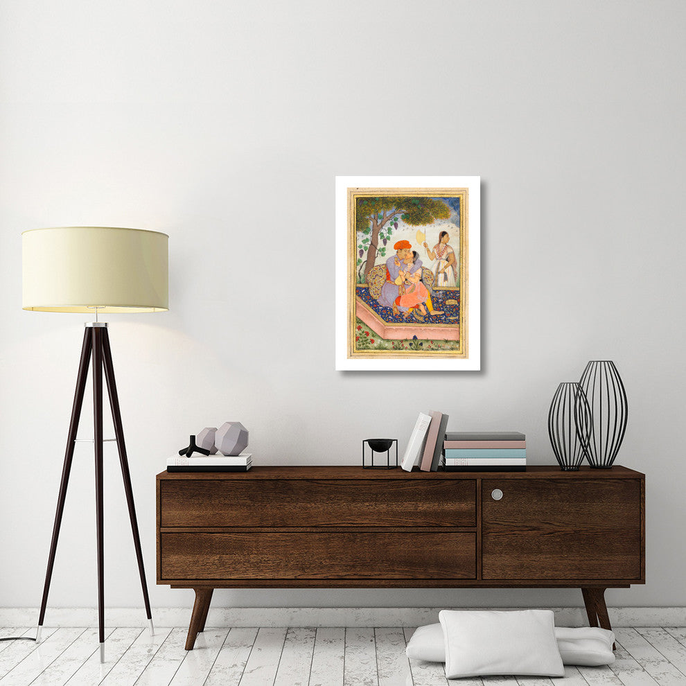 "Lovers Embracing, c. 1630-1650" Paper Print by Mughal, 17th century, 23"x32"