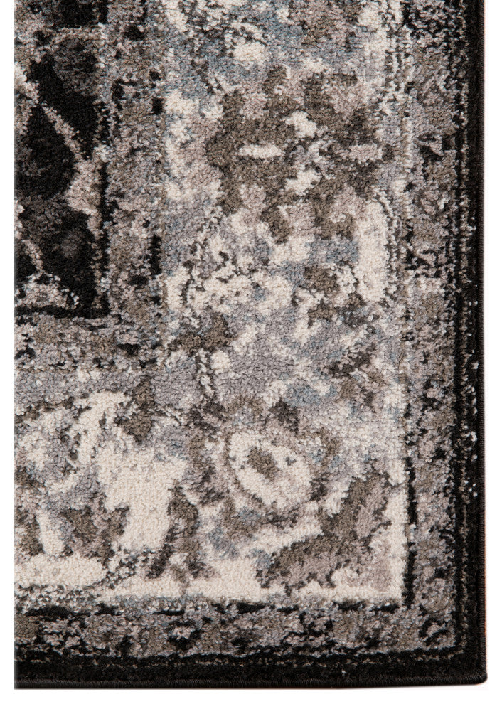 Alessana Cheally Black Bordered Area Rug, 7'9"x9'9"