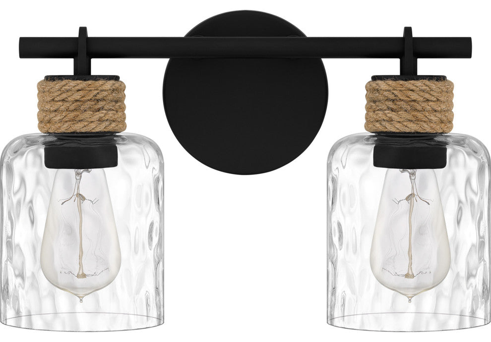 Quoizel BTC8614 Baltic 2 Light 15"W Vanity Light - Matte Black