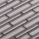Modket Taupe Gray Glass Texture Blend Mosaic Tile Wall Backsplash TDH504MG
