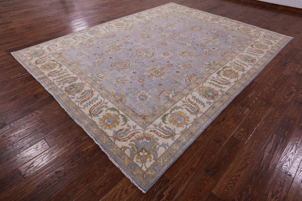 8' 10" X 11' 5" Handmade Turkish Oushak Wool Rug - Q12810