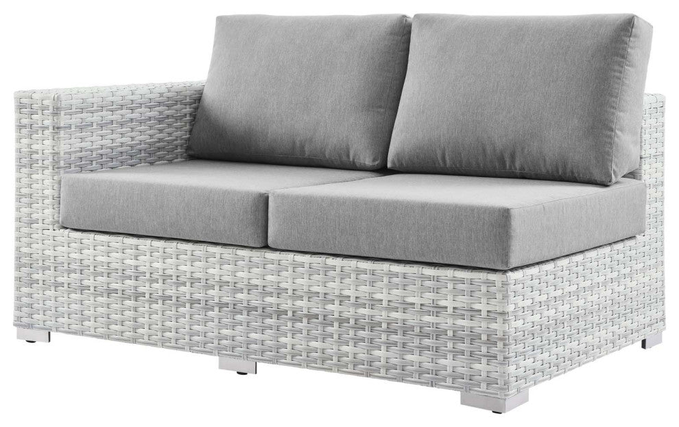 Lounge Sectional Sofa Chair Set, Rattan, Wicker, Gray, Modern, Outdoor