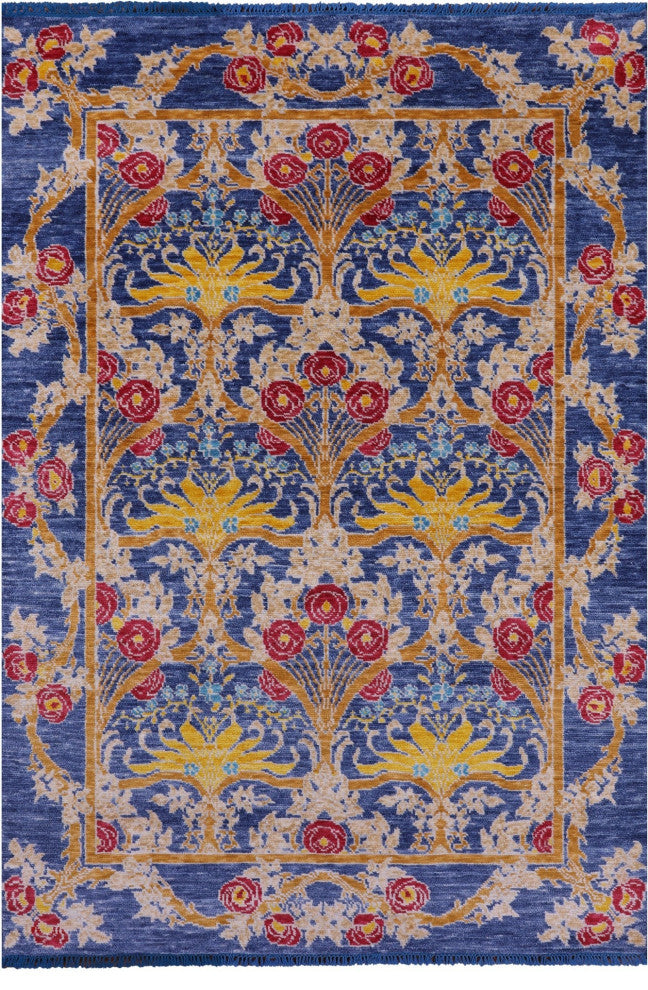 5' 10" X 8' 7" William Morris Handmade Wool Rug - Q13384
