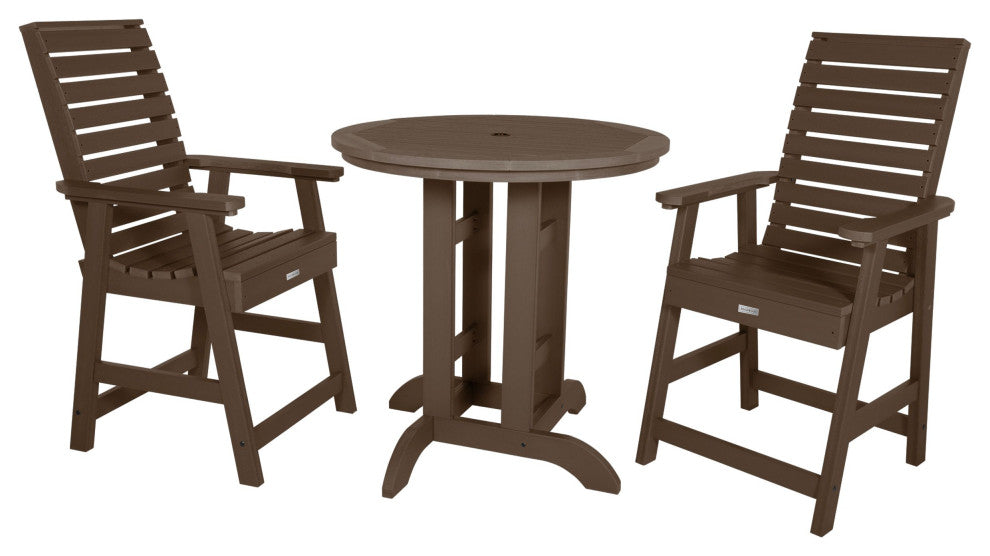 Weatherly 3-Piece Counter-Height Dining Set, Weathered Acorn