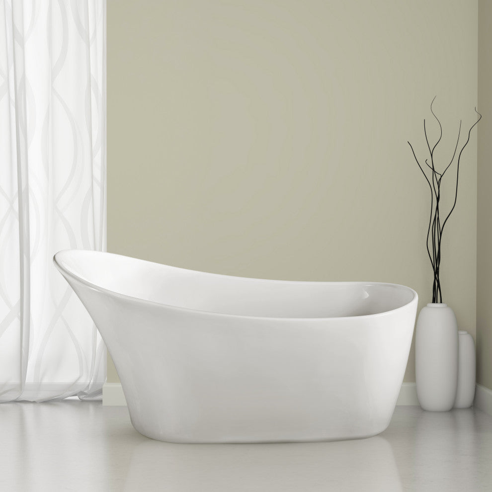 67" Streamline NPT9822GLD Soaking Freestanding Tub With Internal Drain