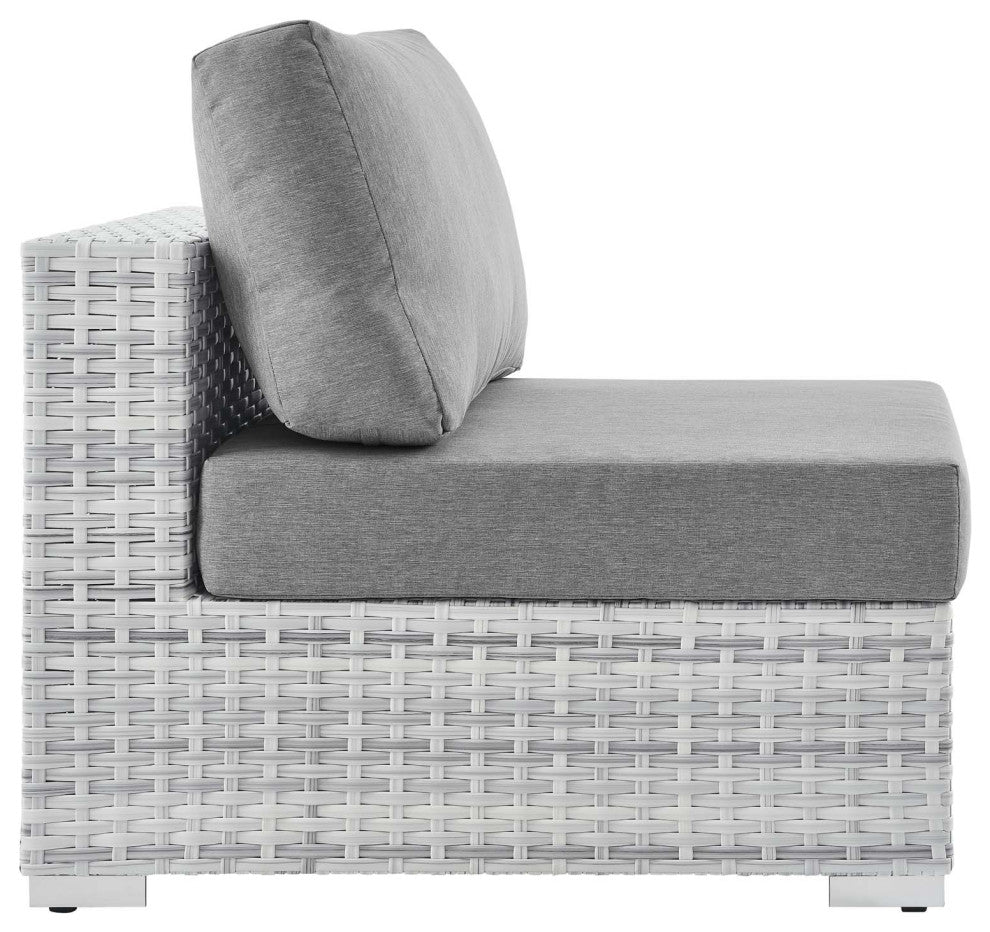 Lounge Sectional Sofa Chair Set, Rattan, Wicker, Gray, Modern, Outdoor