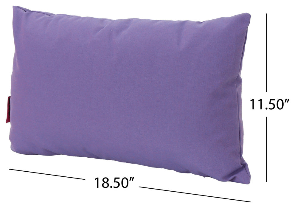 GDF Studio Coronado Outdoor Water Resistant Rectangular Throw Pillow, Purple, Si