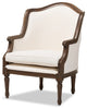 Charlemagne Traditional French Accent Chair, White