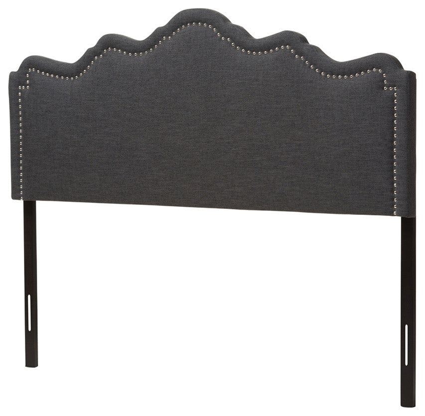 Nadeen Modern Dark Gray Fabric Full Size Headboard