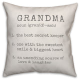 Grandma Definition 18x18 Throw Pillow Cover