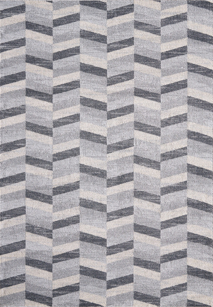 Abani Quartz QRZ170A Multicolor Neutral Geometric Chevron Area Rug